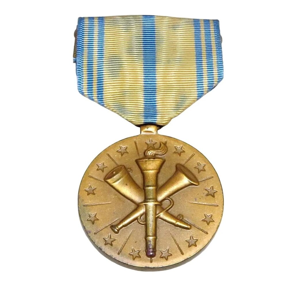 Vintage US Armed Forces Bronze Reserve Medal with Ribbon 1950s